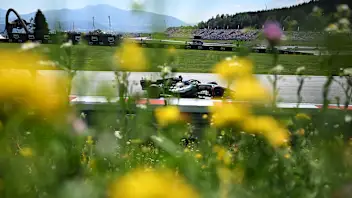 SPIELBERG, AUSTRIA - JUNE 27: George Russell of Great Britain driving the (63) Mercedes AMG