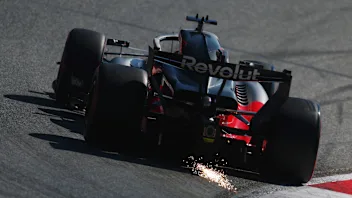 SPIELBERG, AUSTRIA - JUNE 27: Sparks fly behind Nico Hulkenberg of Germany driving the (27) Audi F1