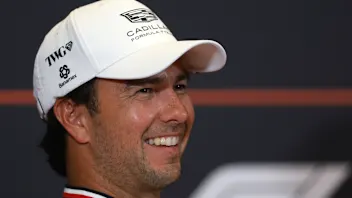 BAKU, AZERBAIJAN - SEPTEMBER 23: Sergio Perez of Mexico and Cadillac F1 Team looks on in the