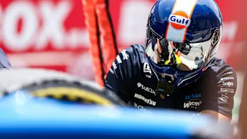 KUALA LUMPUR, MALAYSIA - OCTOBER 02: Williams pit crew in the Pitlane during practice ahead of the