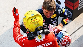 KUALA LUMPUR, MALAYSIA - OCTOBER 03: Pole position qualifier Max Verstappen of the Netherlands and
