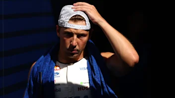 BARCELONA, SPAIN - JUNE 13: Eighth placed qualifier Liam Lawson of New Zealand and Visa Cash App