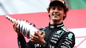 SPA, BELGIUM - JULY 19: Race winner Andrea Kimi Antonelli of Italy and Mercedes AMG Petronas F1