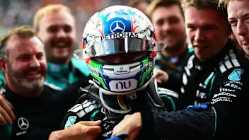 SPA, BELGIUM - JULY 19: Race winner Andrea Kimi Antonelli of Italy and Mercedes AMG Petronas F1