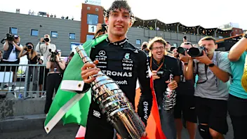 SPA, BELGIUM - JULY 19: Race winner Andrea Kimi Antonelli of Italy and Mercedes AMG Petronas F1