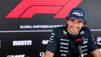 SPA, BELGIUM - JULY 16: Carlos Sainz of Spain and Williams talks to the media during previews ahead