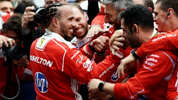 MONTREAL, QUEBEC - MAY 24: Second placed Lewis Hamilton of Great Britain and Scuderia Ferrari