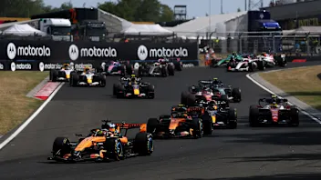 BUDAPEST, HUNGARY - JULY 26: Oscar Piastri of Australia driving the (81) McLaren MCL40 Mercedes