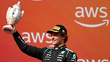 BUDAPEST, HUNGARY - JULY 26: Third placed Andrea Kimi Antonelli of Italy and Mercedes AMG Petronas