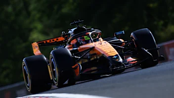 BUDAPEST, HUNGARY - JULY 24: Oscar Piastri of Australia driving the (81) McLaren MCL40 Mercedes on