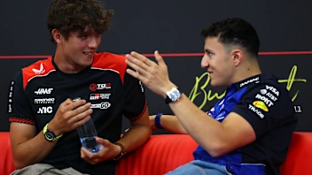 BUDAPEST, HUNGARY - JULY 23: Oliver Bearman of Great Britain and Haas F1 and Isack Hadjar of France