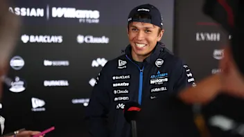 BUDAPEST, HUNGARY - JULY 23: Alexander Albon of Thailand and Williams talks to the media in the