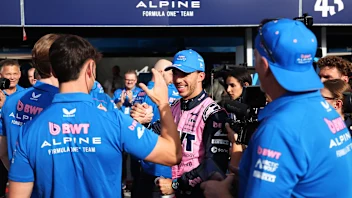 MONZA, ITALY - SEPTEMBER 05: Pole position qualifier Pierre Gasly of France and Alpine F1