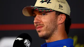 MEXICO CITY, MEXICO - OCTOBER 29: Pierre Gasly of France and Alpine F1 speaks in the Drivers Press