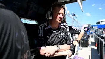 MIAMI, FLORIDA - MAY 02: Allan McNish, Racing Director of Audi F1 Team on the pit wall during