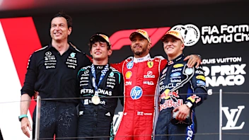 MONTE-CARLO, MONACO - JUNE 07: Race winner Andrea Kimi Antonelli of Italy and Mercedes AMG Petronas