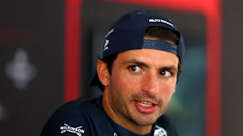 MONTE-CARLO, MONACO - JUNE 04: Carlos Sainz of Spain and Williams talks to the media during