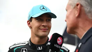 ZANDVOORT, NETHERLANDS - AUGUST 22: George Russell of Great Britain and Mercedes AMG Petronas F1