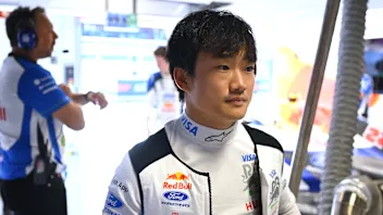 MADRID, SPAIN - SEPTEMBER 13: Yuki Tsunoda of Japan and Visa Cash App Racing Bulls looks on in the