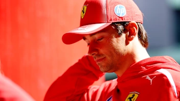 MADRID, SPAIN - SEPTEMBER 10: Charles Leclerc of Monaco and Scuderia Ferrari walks in the Paddock