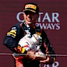 HUNGARORING, HUNGARY - JULY 23: Max Verstappen, Red Bull Racing, 1st position, leaves the podium