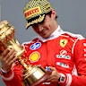 NORTHAMPTON, ENGLAND - JULY 05: Race winner Charles Leclerc of Monaco and Scuderia Ferrari on the