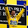 SPA-FRANCORCHAMPS, BELGIUM - AUGUST 30: Michael Schumacher, 1st position, celebrates his maiden
