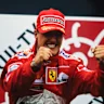 SUZUKA, JAPAN - OCTOBER 08: Michael Schumacher, 1st position, celebrates victory and securing his