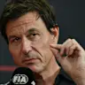 Toto Wolff of Mercedes speaks during the FIA team-principals press conference ahead of the Formula