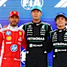 BARCELONA, SPAIN - JUNE 13: Pole position qualifier George Russell of Great Britain and Mercedes