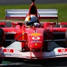 MONZA, ITALY - SEPTEMBER 06:  Sebastian Vettel drives a historic Ferrari the Michael Schumacher