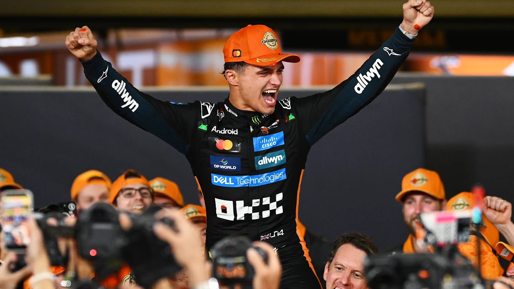 ABU DHABI, UNITED ARAB EMIRATES - DECEMBER 07: 2025 F1 World Drivers Champion Lando Norris of Great