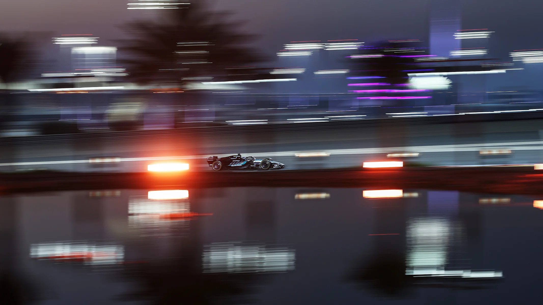 BAHRAIN, BAHRAIN - FEBRUARY 18: George Russell of Great Britain driving the (63) Mercedes AMG