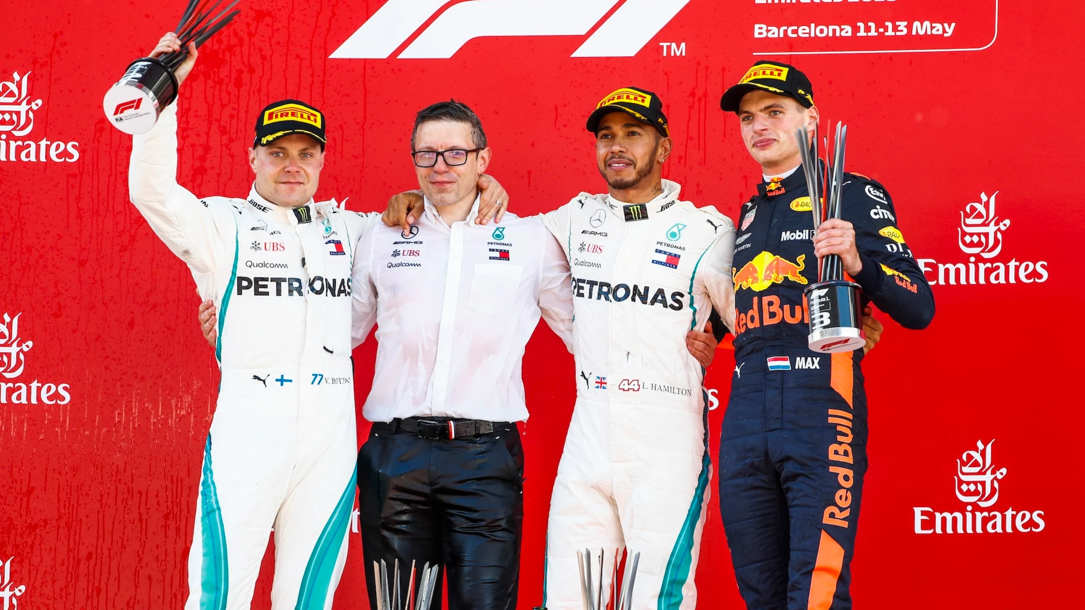 CIRCUIT DE BARCELONA-CATALUNYA, SPAIN - MAY 13: Valtteri Bottas, Mercedes AMG F1, 2nd position,