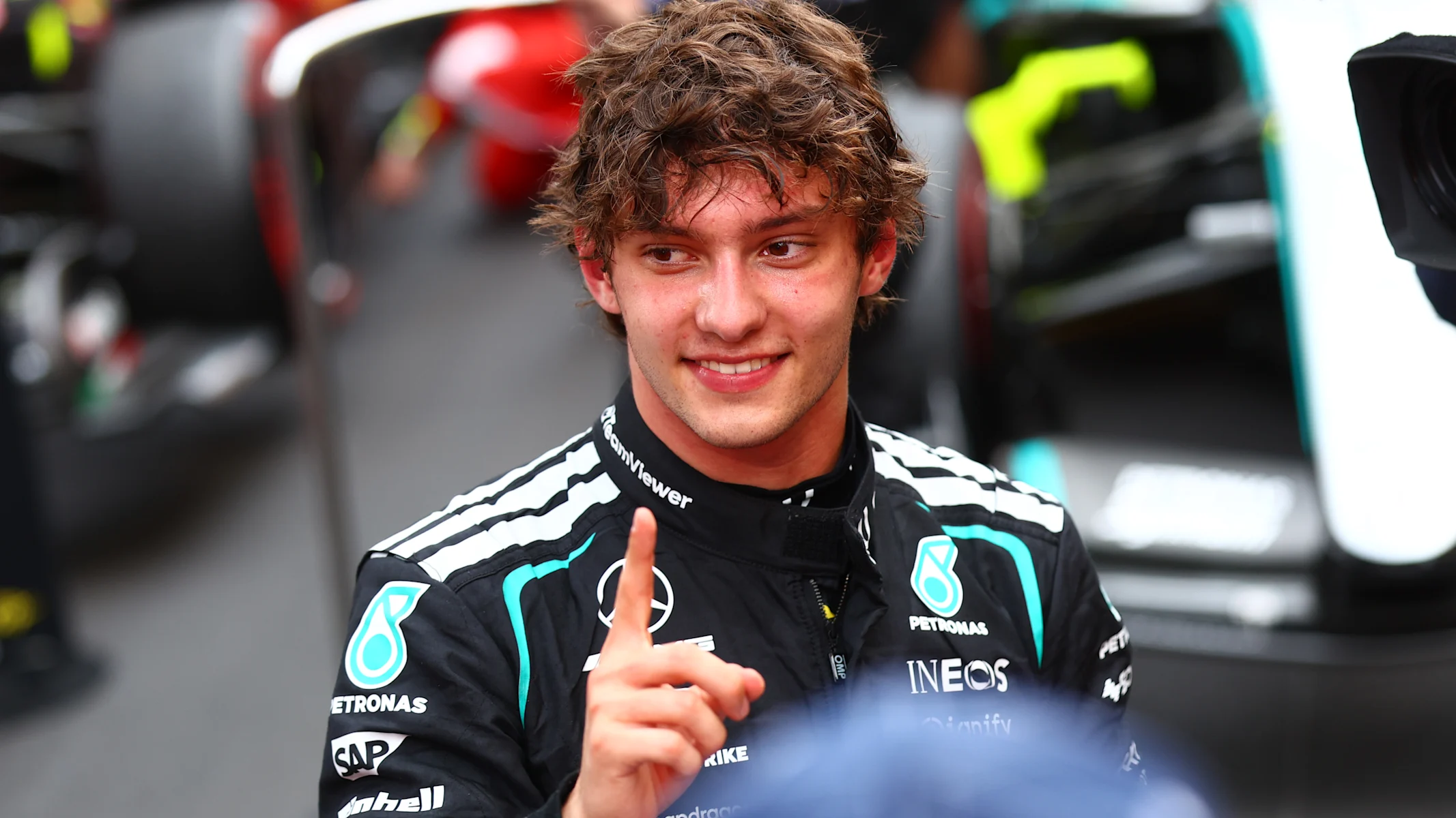 MONTE-CARLO, MONACO - JUNE 07: Race winner Andrea Kimi Antonelli of Italy and Mercedes AMG Petronas