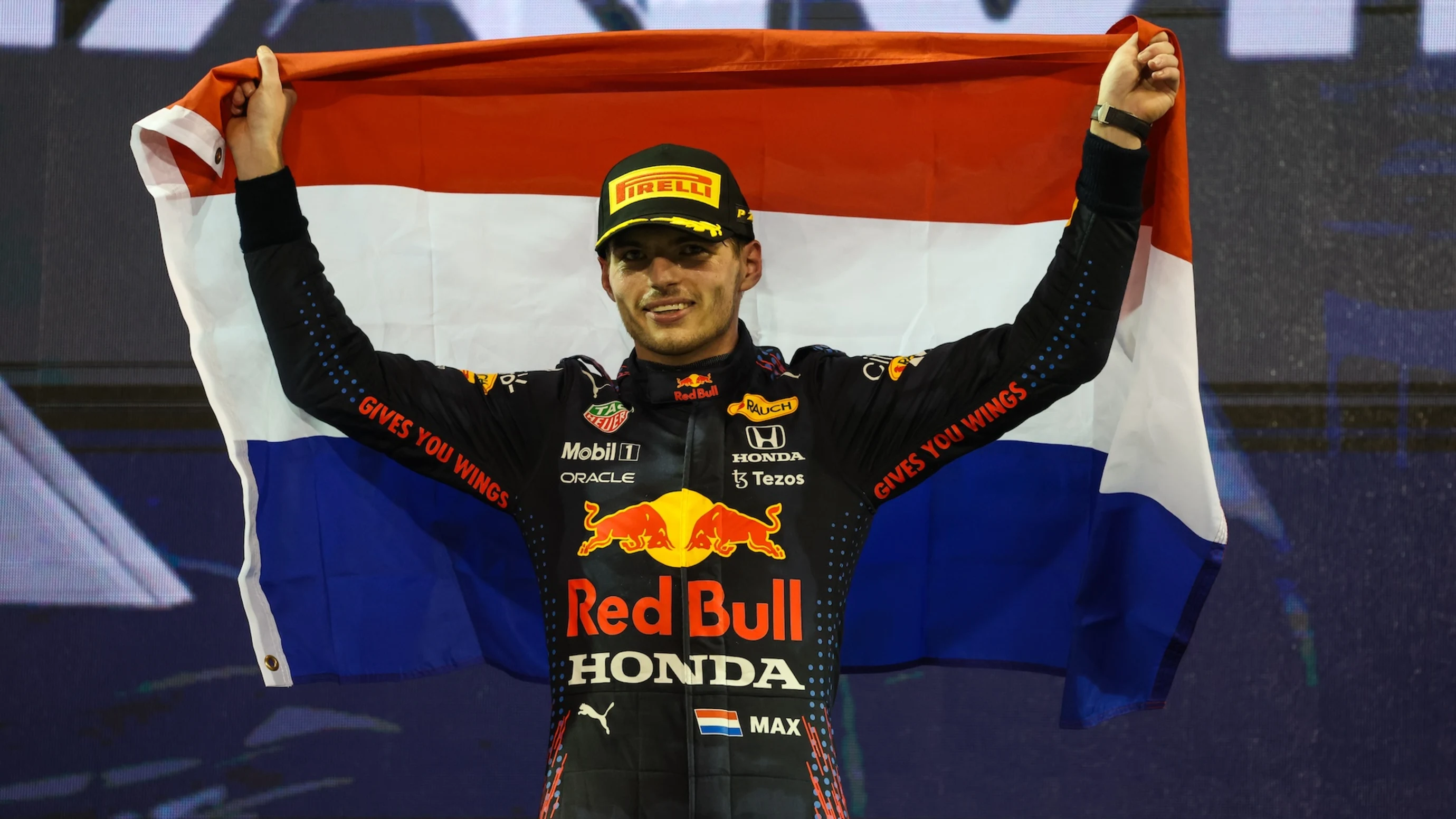 YAS MARINA CIRCUIT, UNITED ARAB EMIRATES - DECEMBER 12: 2021 drivers champion Max Verstappen, Red