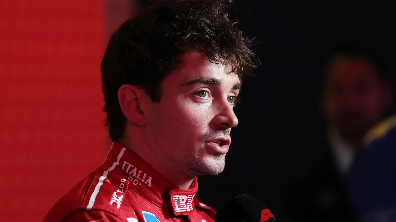 LUSAIL CITY, QATAR - NOVEMBER 28: Charles Leclerc of Monaco and Scuderia Ferrari is interviewed