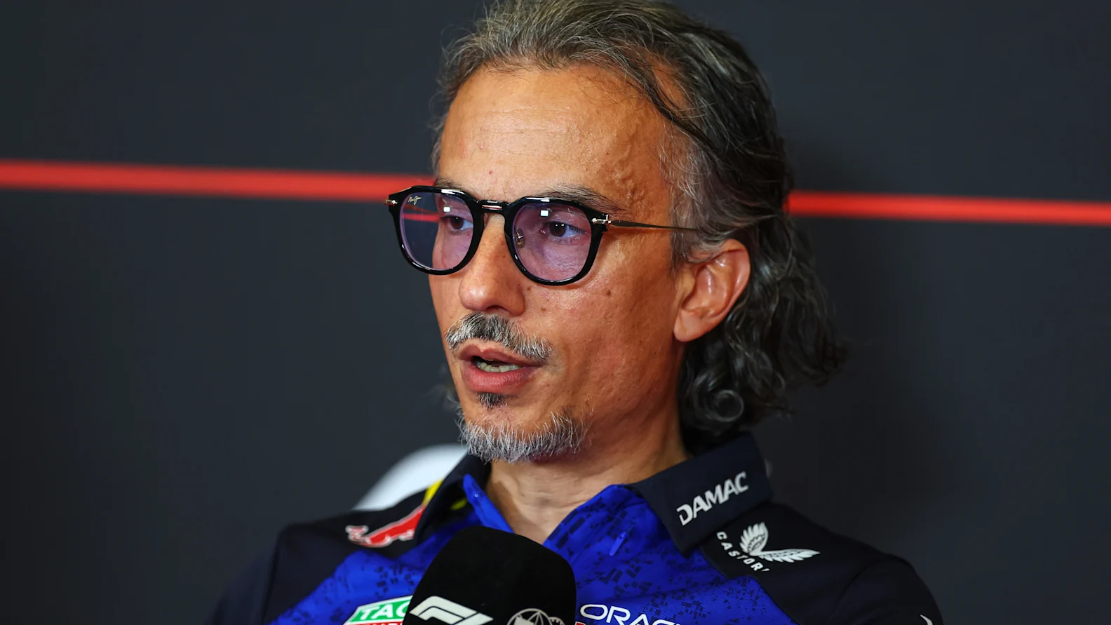 SPIELBERG, AUSTRIA - JUNE 26: Laurent Mekies, Team Principal of Oracle Red Bull Racing in the Team Principals Press Conference during practice ahead of the F1 Grand Prix of Austria at Red Bull Ring on June 26, 2026 in Spielberg, Austria. (Photo by Clive Mason/Getty Images)