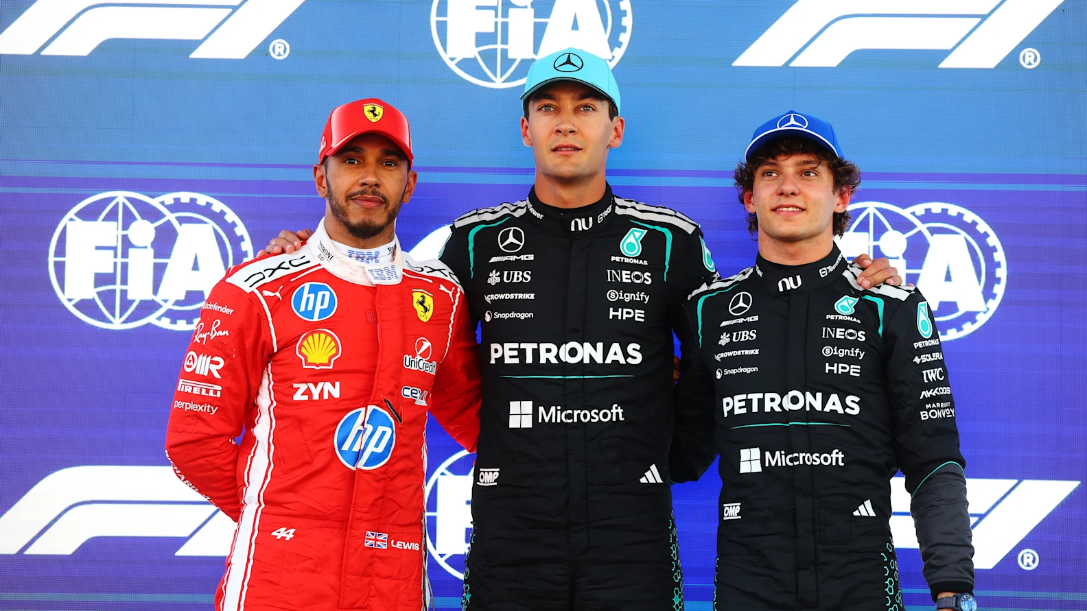 BARCELONA, SPAIN - JUNE 13: Pole position qualifier George Russell of Great Britain and Mercedes