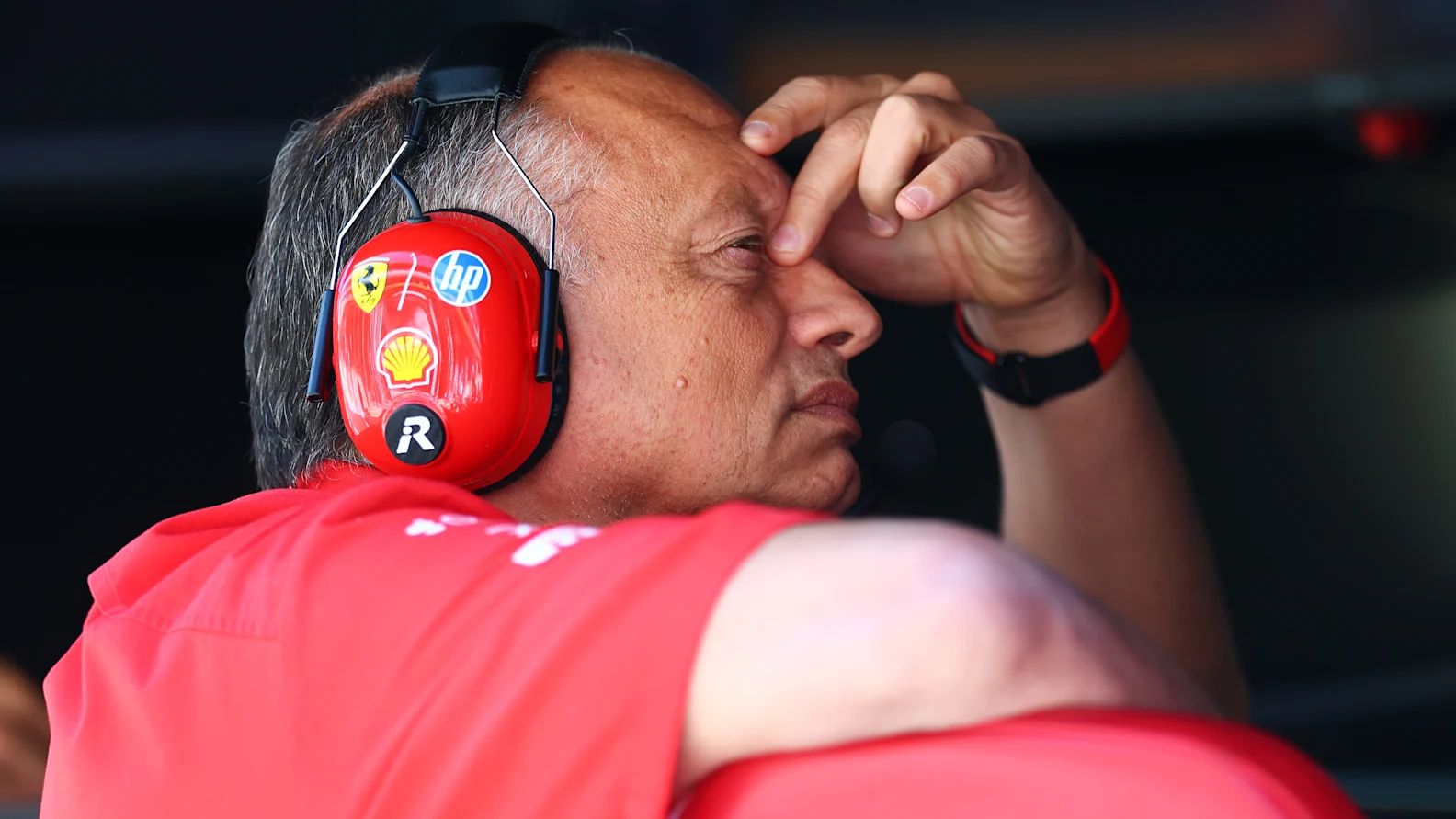 BUDAPEST, HUNGARY - JULY 25: Frederic Vasseur, Team Principal of Scuderia Ferrari looks on during