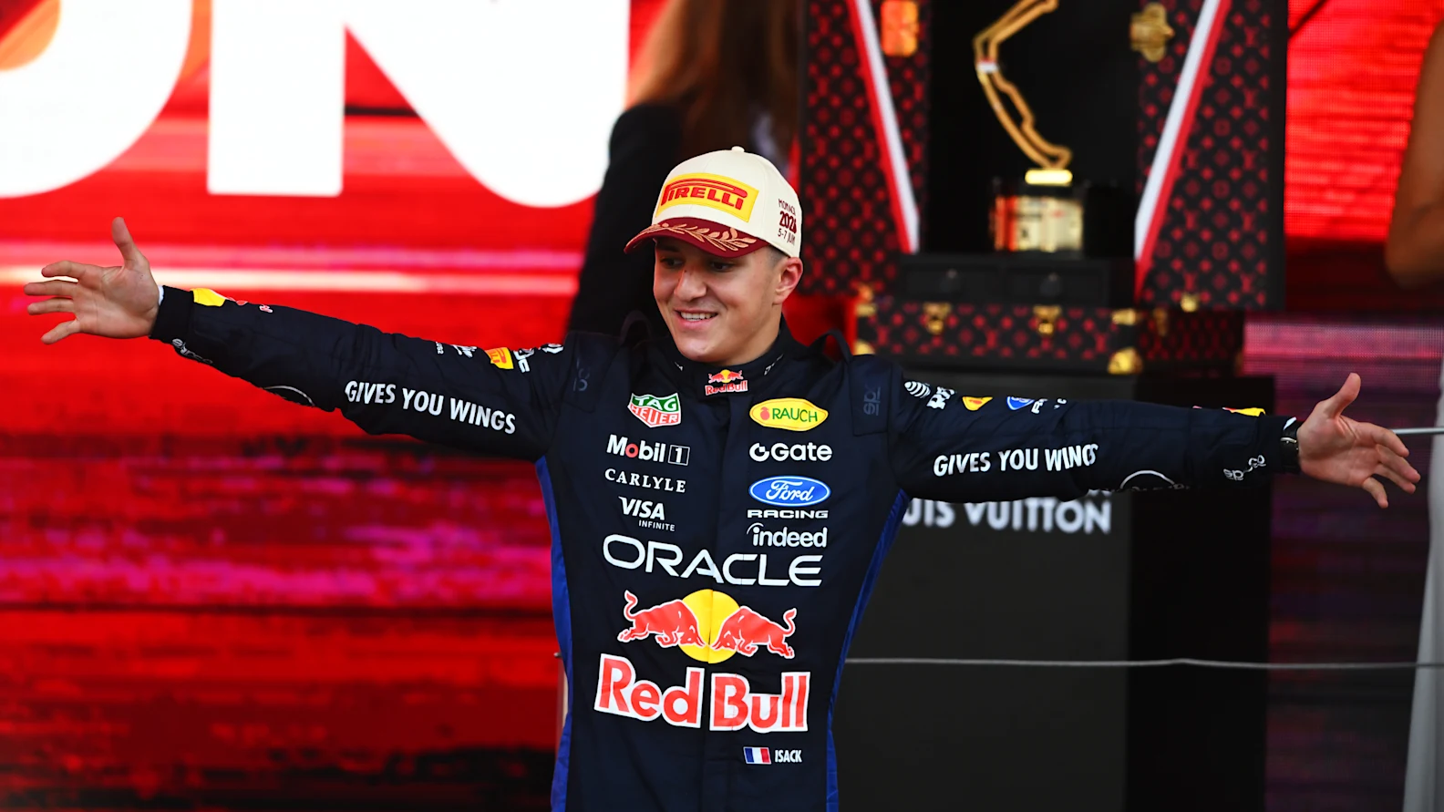 MONTE-CARLO, MONACO - JUNE 07: Third placed Isack Hadjar of France and Oracle Red Bull Racing