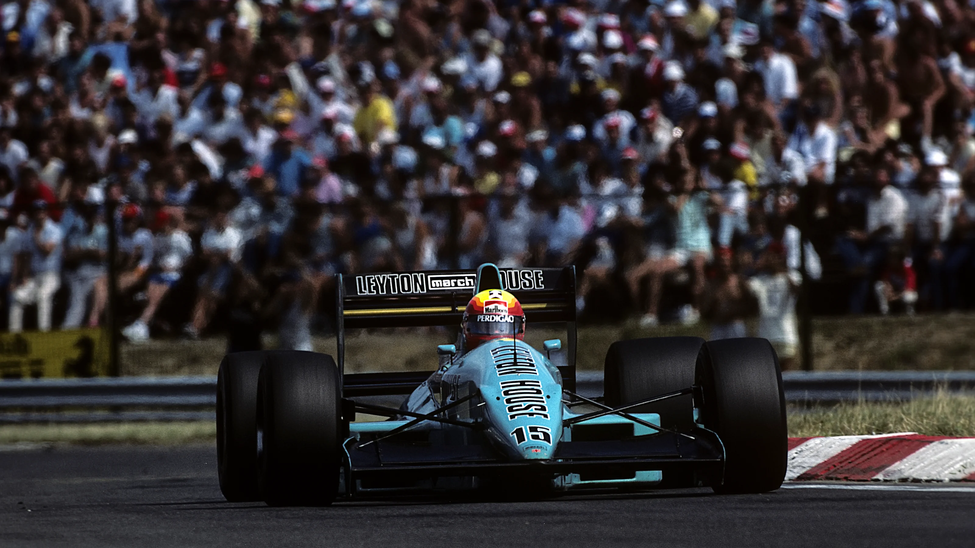 Maurício Gugelmin, March-Judd 881, Grand Prix of Hungary, Hungaroring, 07 August 1988. (Photo by
