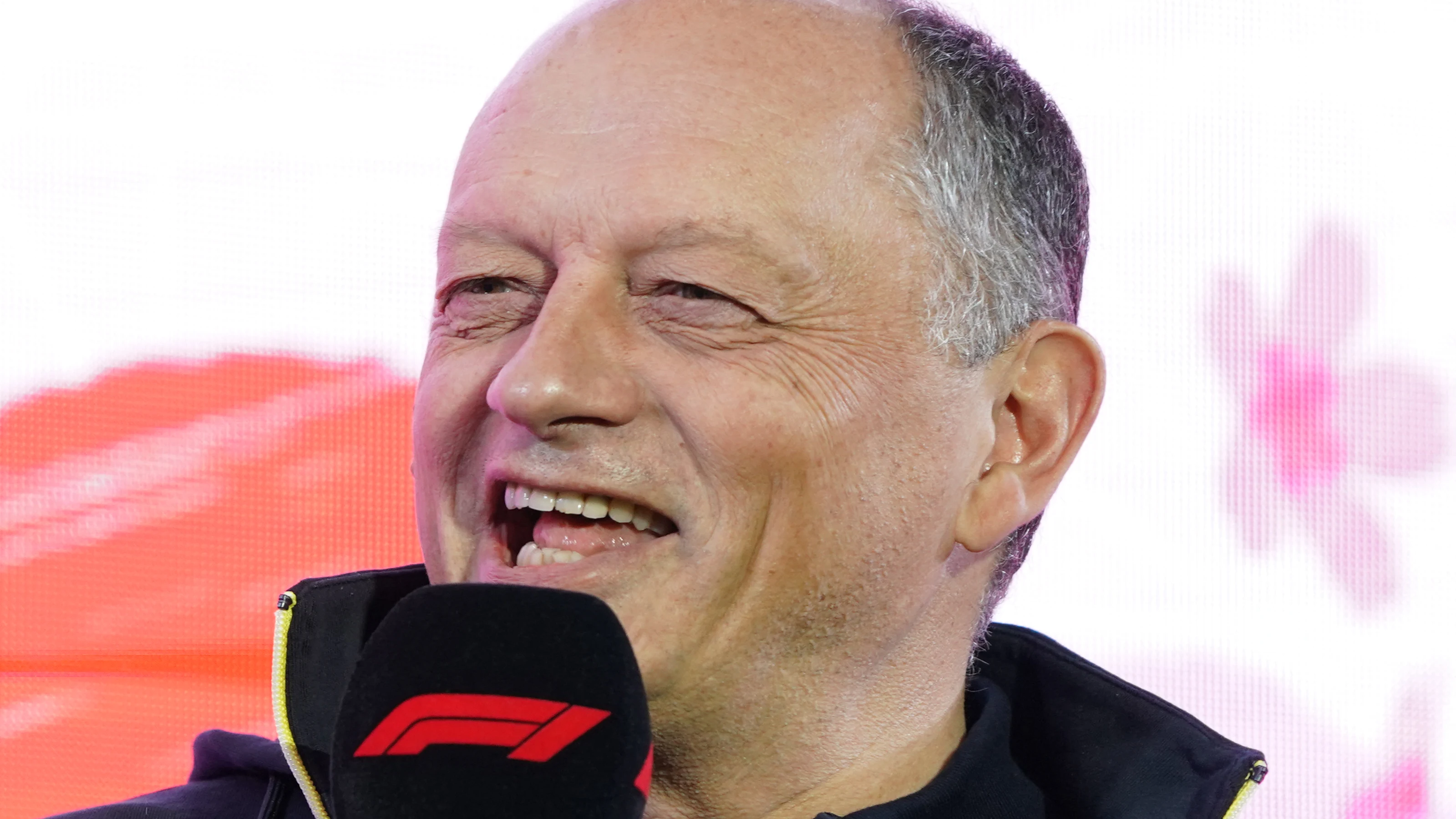 Ferrari team principal Frederic Vasseur speaks during a talk session as part of the 2024 FIA