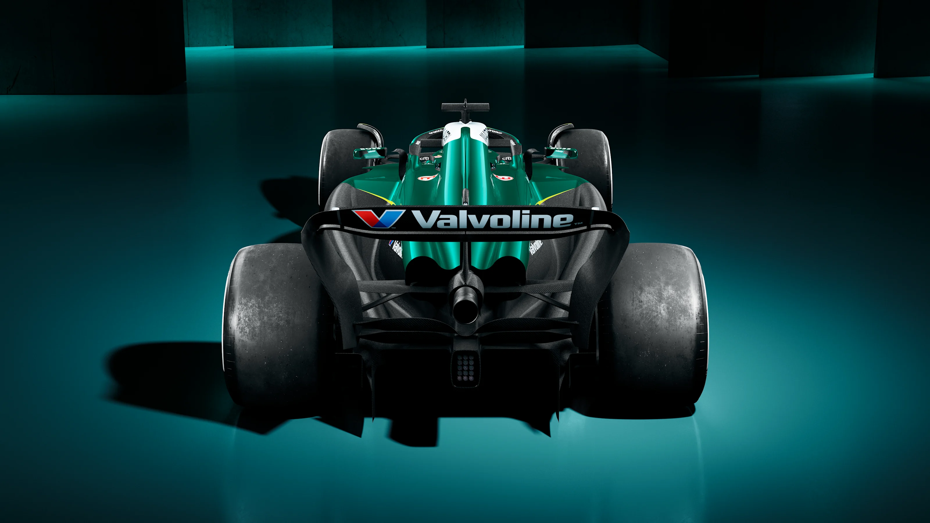 CGI static renders of the AMR25 reveal, Feb 23, 2025.