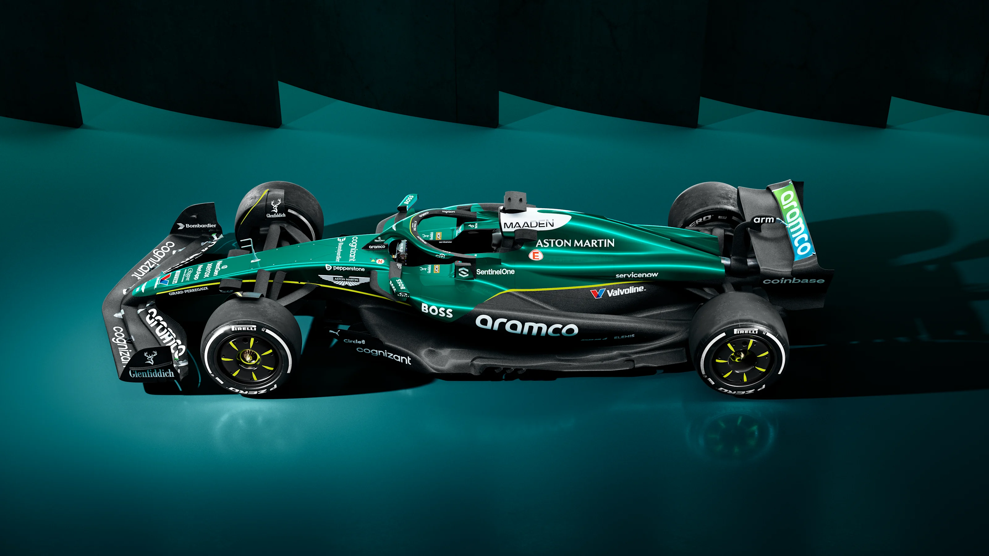 CGI static renders of the AMR25 reveal, Feb 23, 2025.
