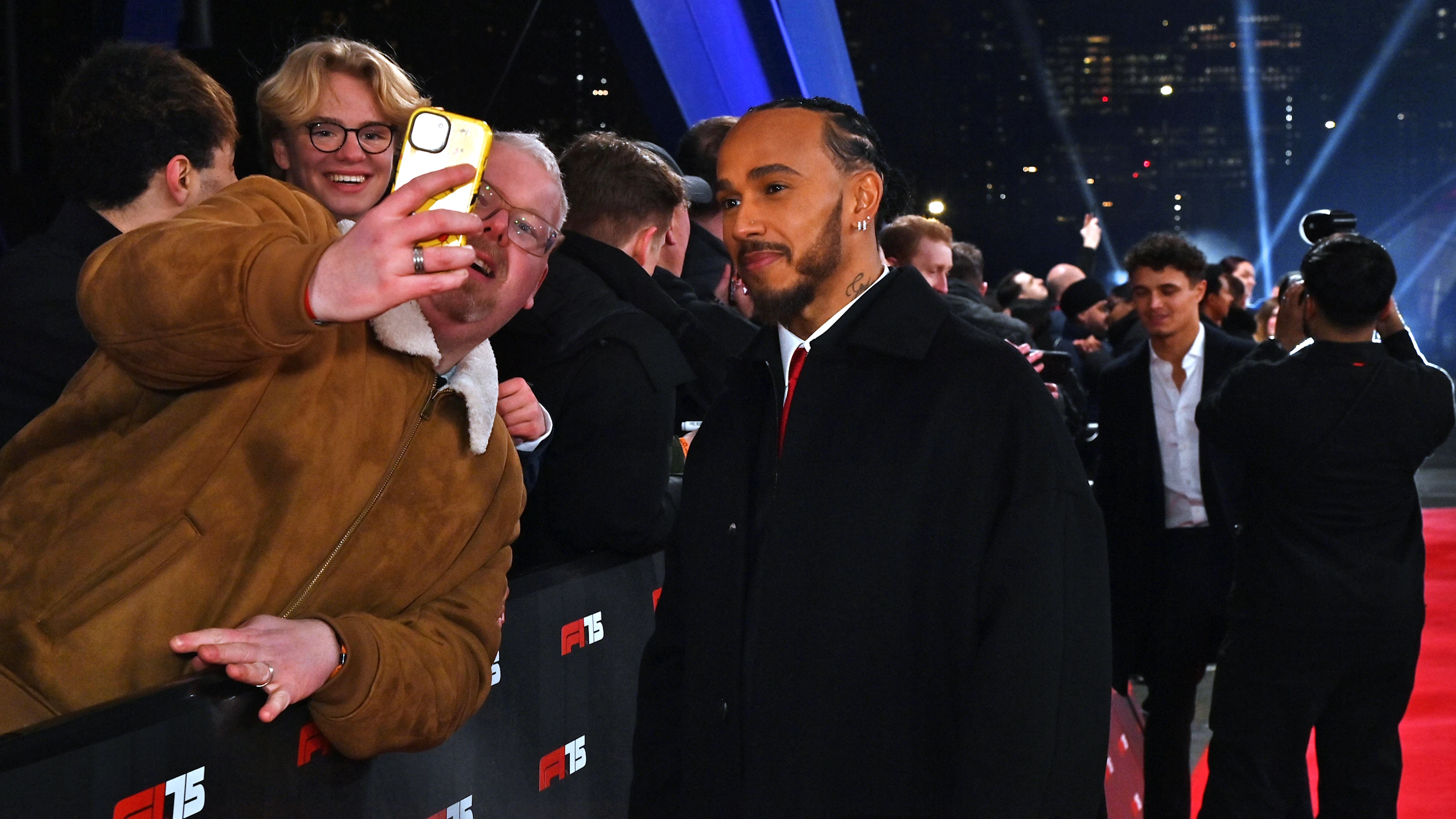 LONDON, ENGLAND - FEBRUARY 18: Lewis Hamilton of Great Britain and Scuderia Ferrari attends F1 75