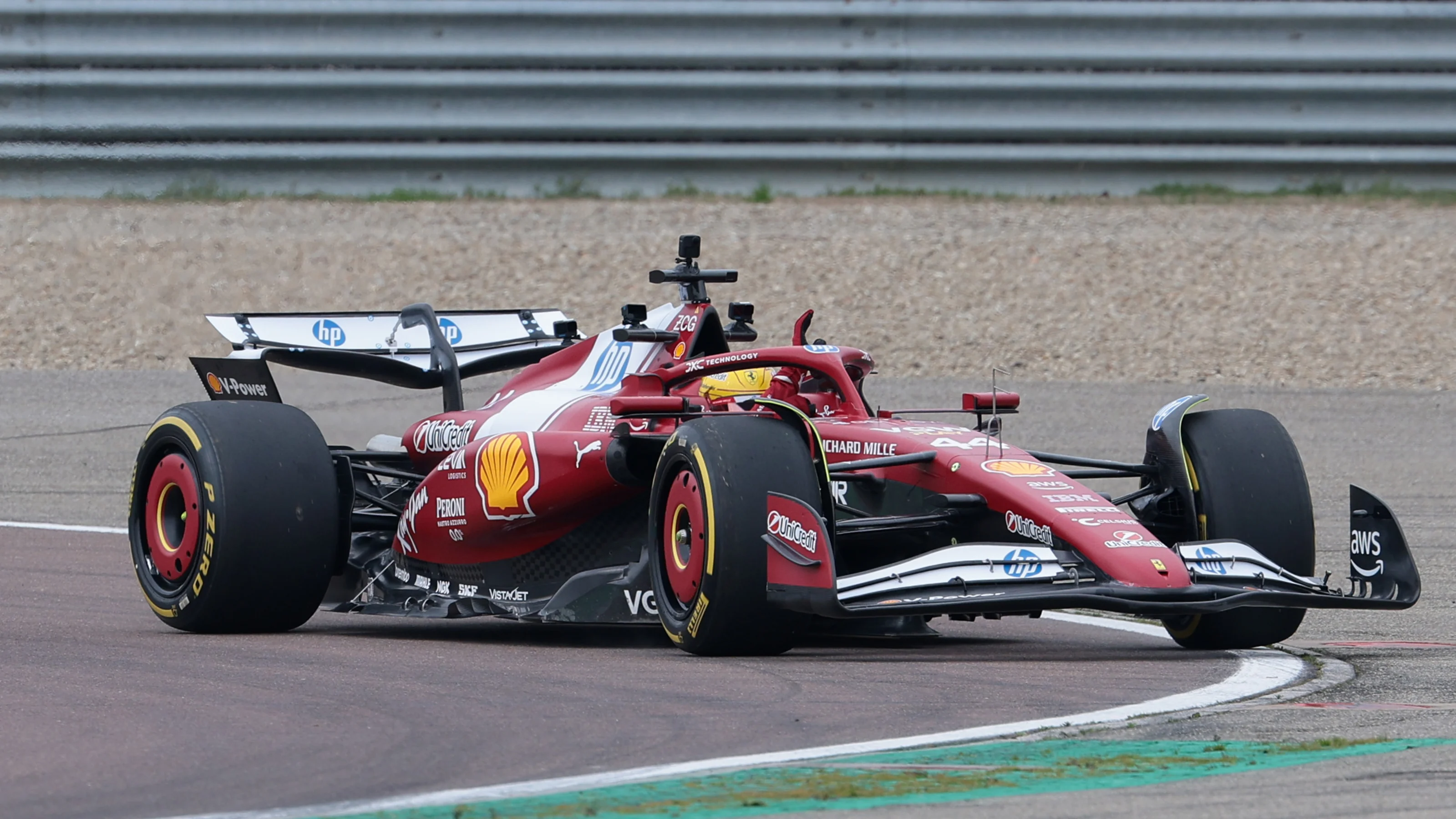FIORANO MODENESE, ITALY - FEBRUARY 19: Lewis Hamilton of Great Britain driving the (44) Scuderia