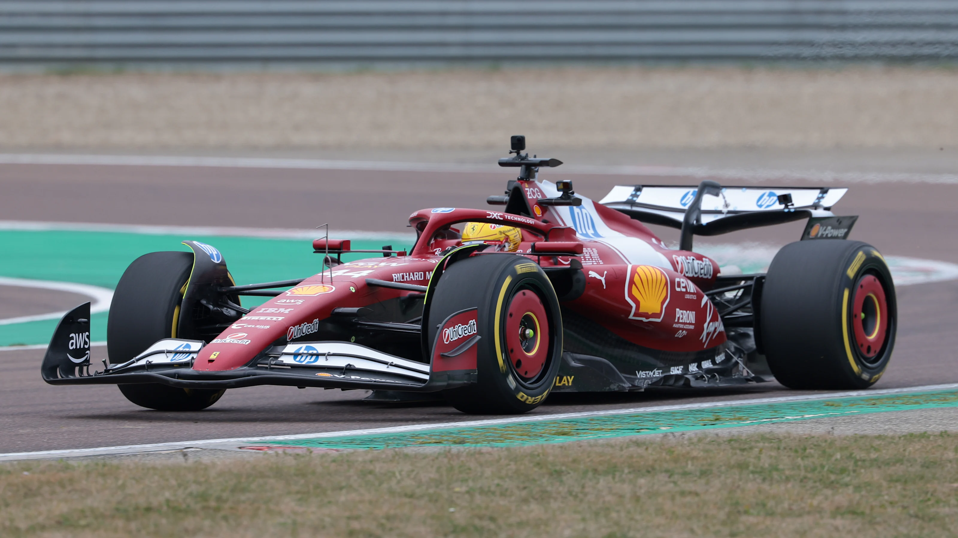 FIORANO MODENESE, ITALY - FEBRUARY 19: Lewis Hamilton of Great Britain driving the (44) Scuderia