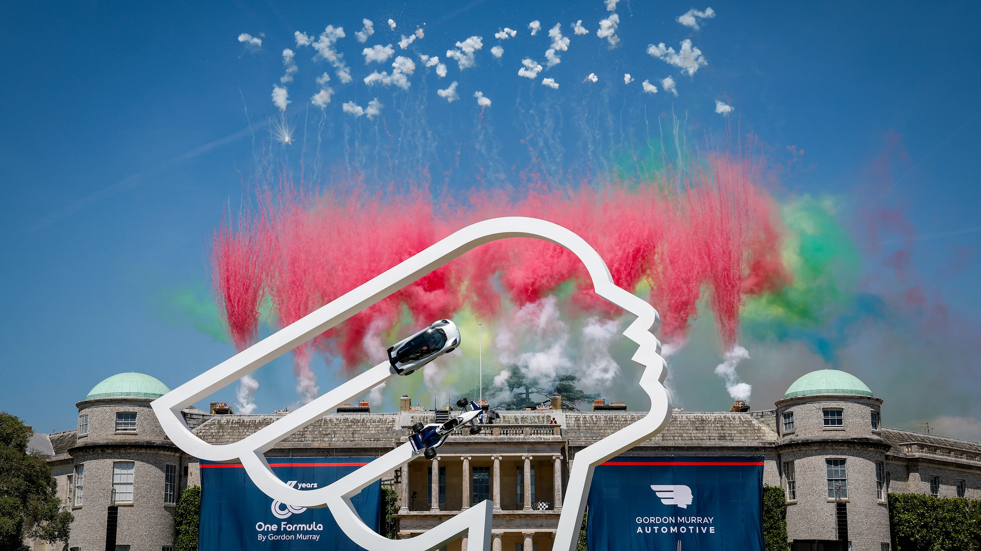 CHICHESTER, ENGLAND - JULY 11: Fireworks go off during the Goodwood Festival of Speed at Goodwood