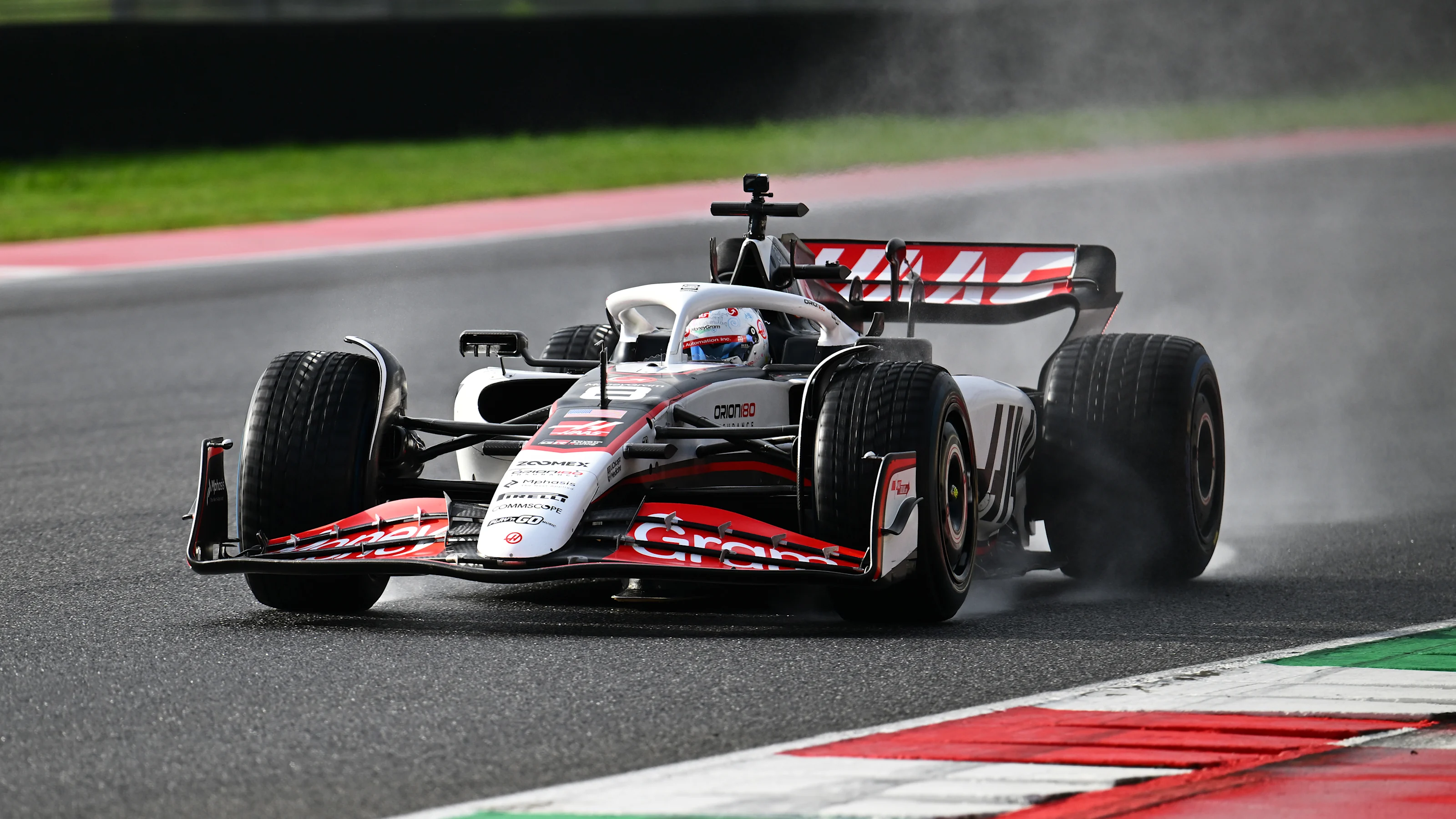 SCARPERIA, ITALY - SEPTEMBER 26: Romain Grosjean of France driving the (8) Haas F1 Ferrari on track